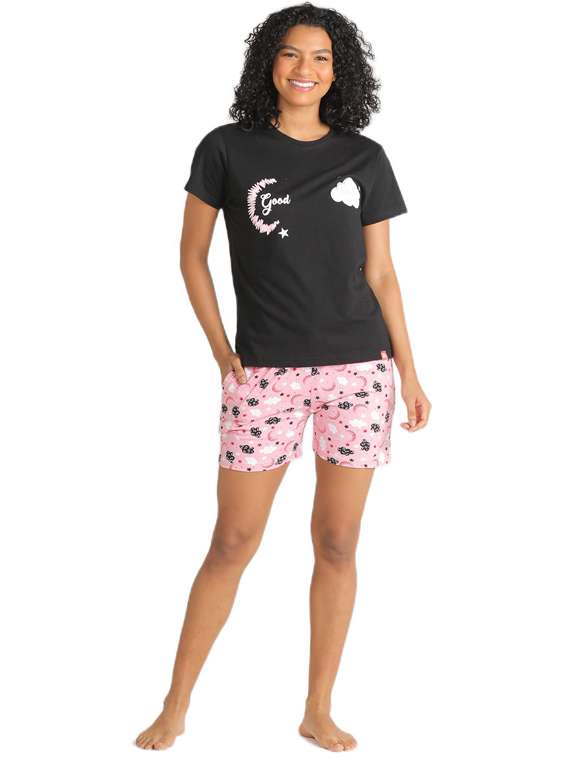 women quirky print shorts nightwear set