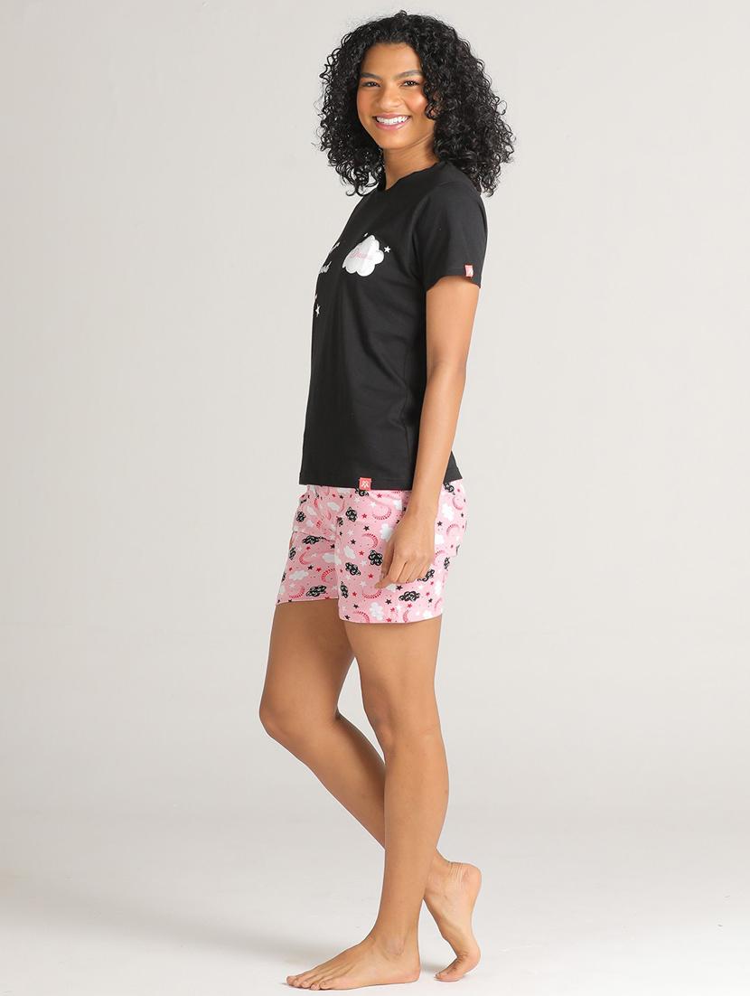 women quirky print shorts nightwear set - 20961830 - Standard Image - 1
