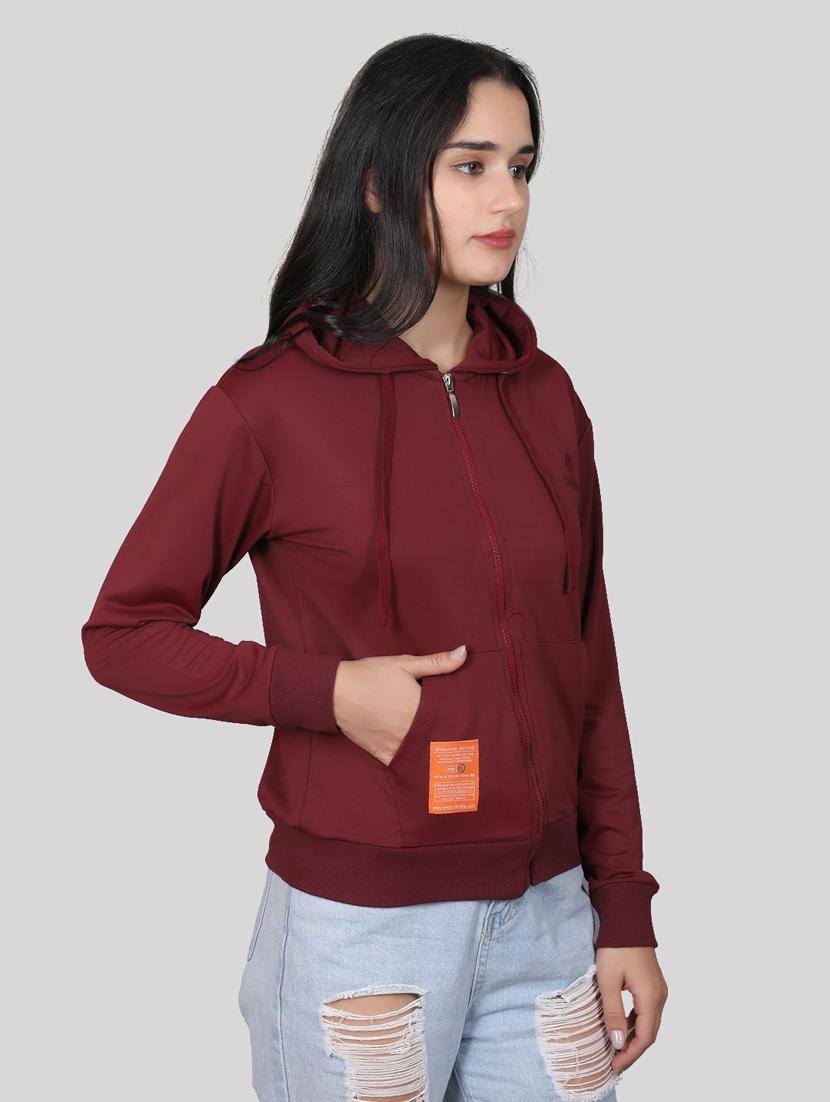 women hooded neck long sleeves sweatshirts - 20961870 - Standard Image - 1