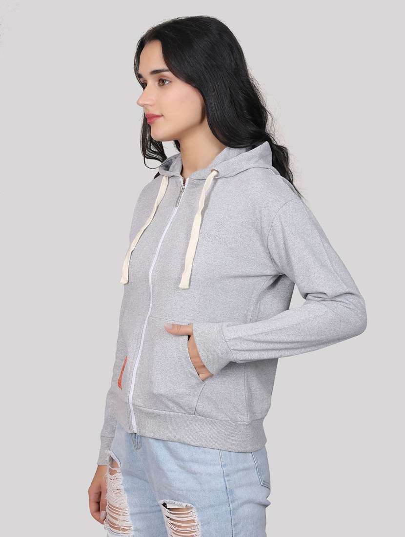 women hooded neck long sleeves sweatshirts - 20961871 -  Standard Image - 1