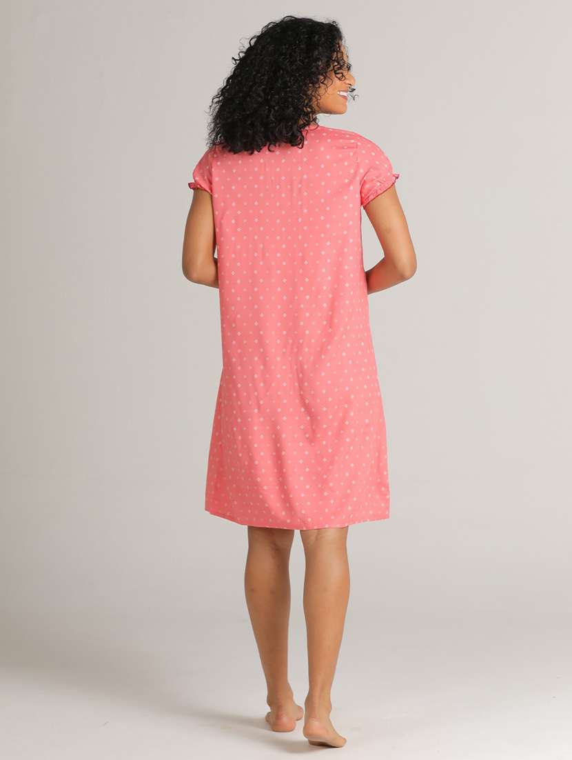 women printed round neck sleepshirt - 20961880 -  Standard Image - 1