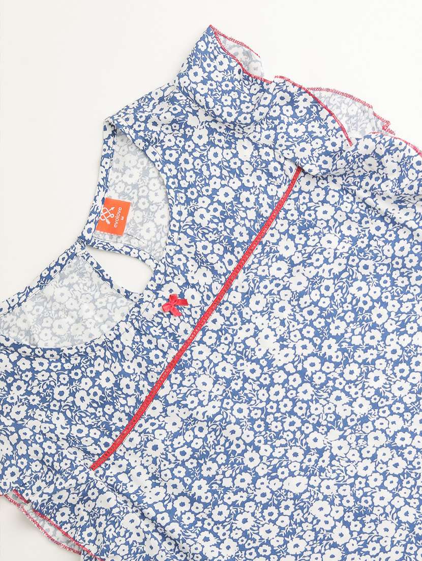 women blue floral printed sleepshirt - 20961884 -  Standard Image - 4