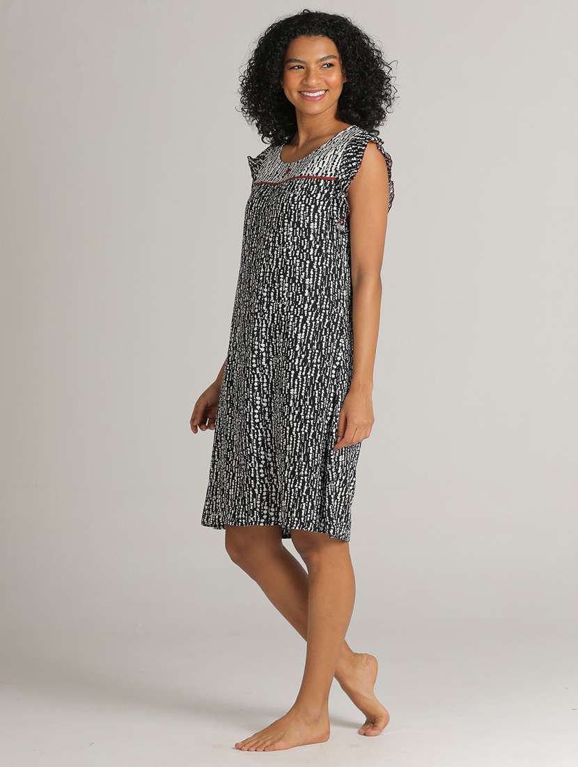women round neck short sleeves nighties - 20961888 -  Standard Image - 1