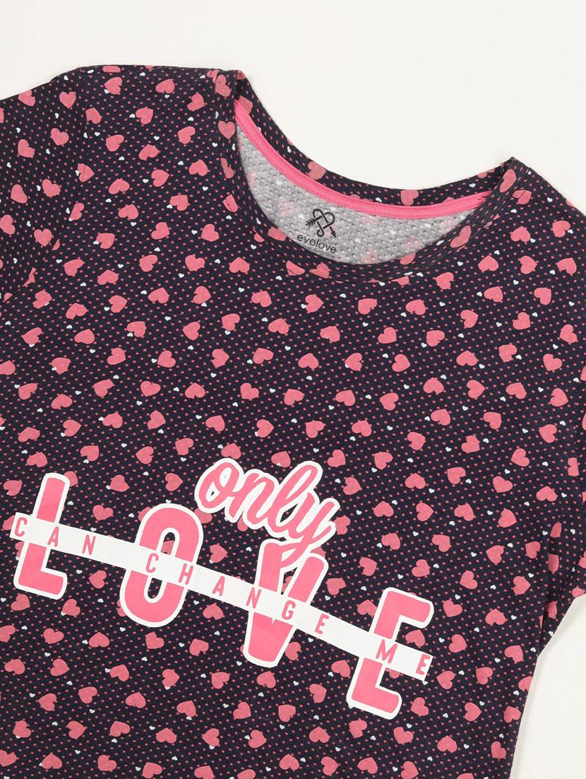 women printed round neck sleepshirt - 20961895 - Standard Image - 4