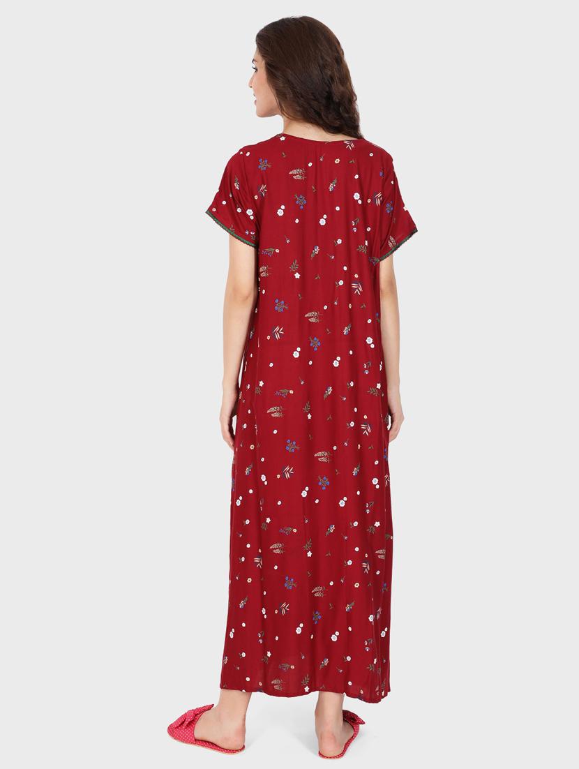 women short sleeve printed nighty - 20961979 - Standard Image - 1