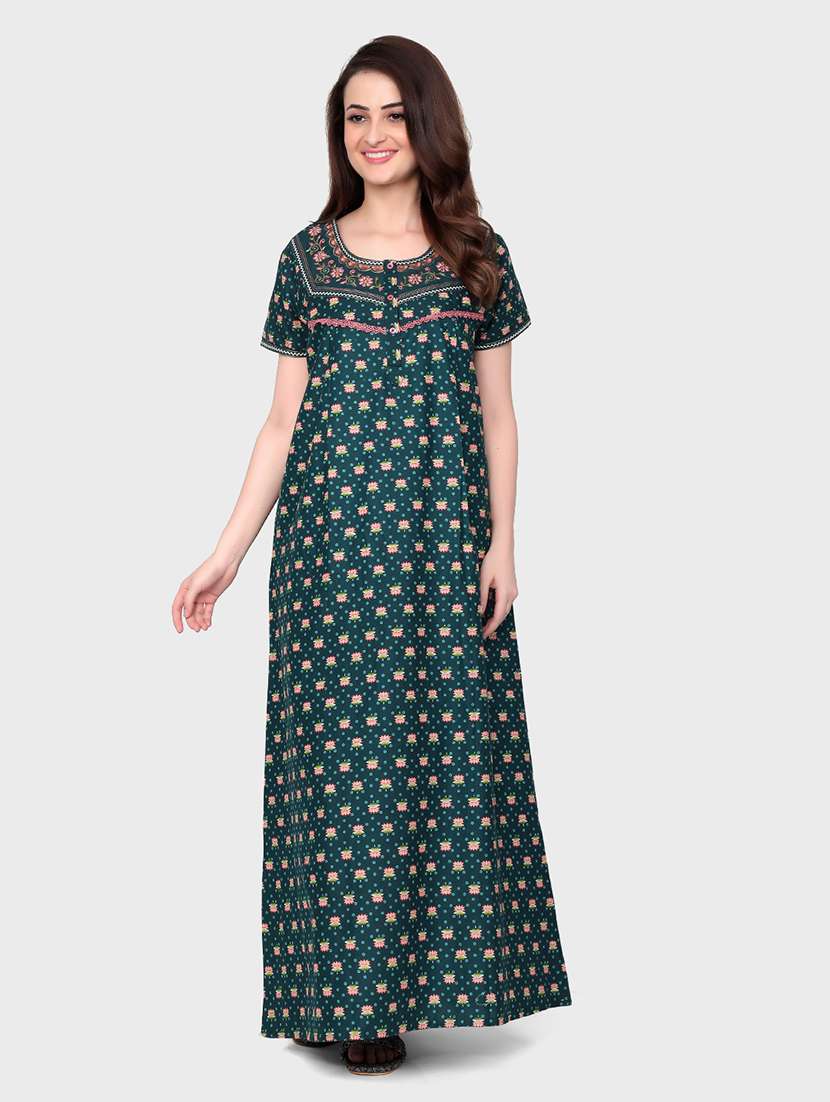 women short sleeve printed nighty - 20961999 -  Standard Image - 1