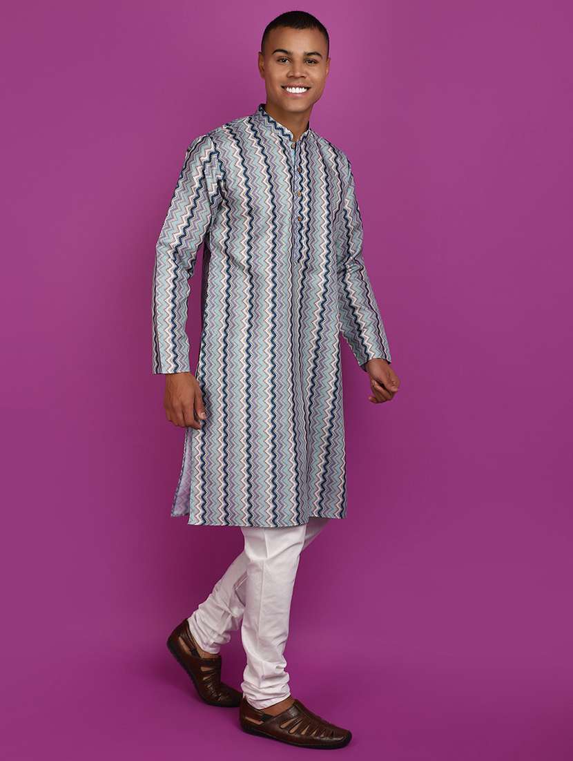 men printed kurta churidar ethnic wear set - 20962371 -  Standard Image - 1