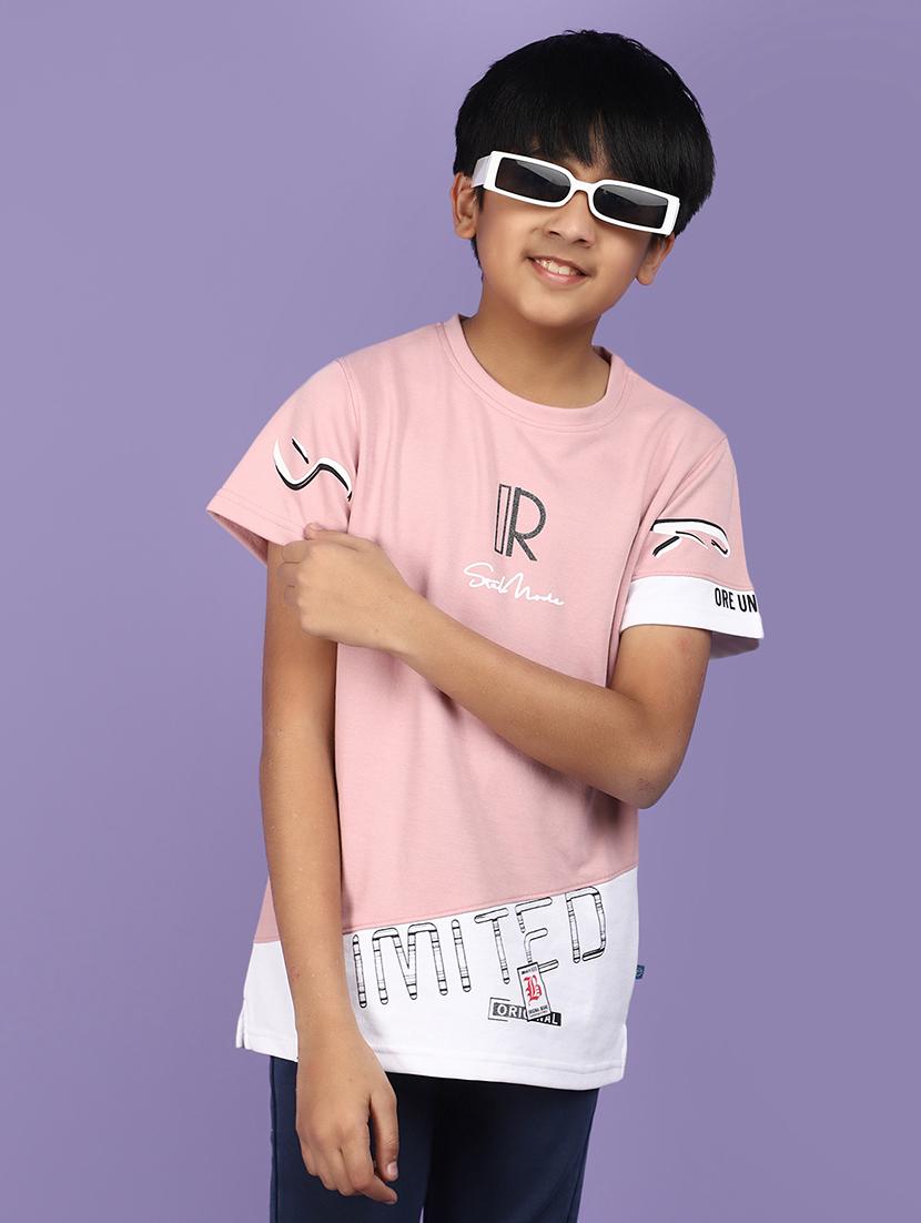 boys round neck typographic regular t-shirt - 20962375 -  Standard Image - 1