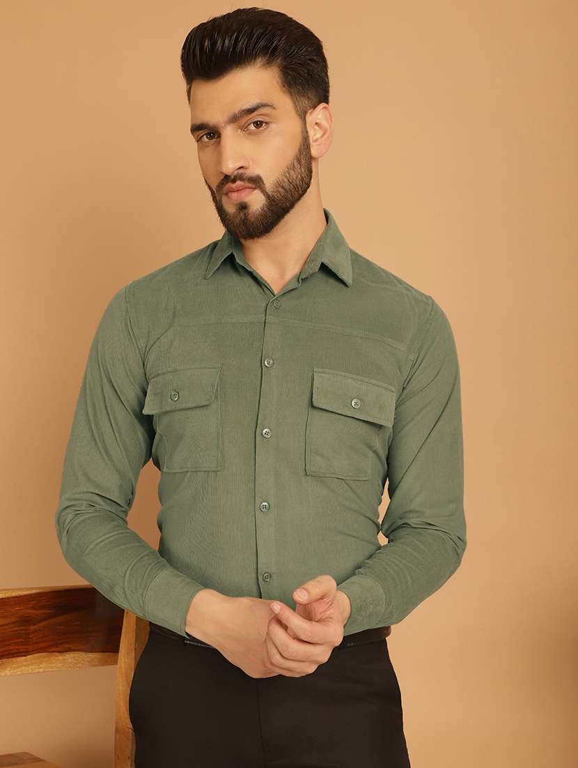 men collared long sleeve formal shirt