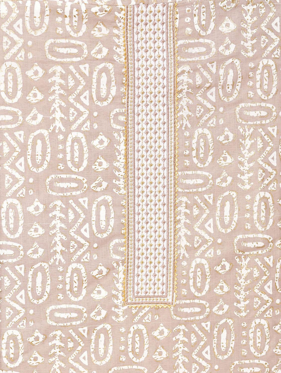 women peach printed unstitched suits - 20962622 - Standard Image - 1