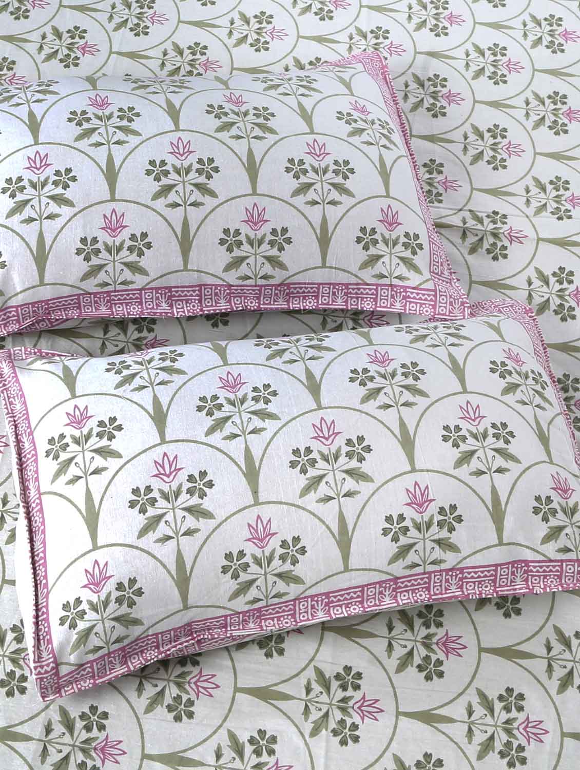 texstylers cotton printed floral jaipuri 90 x100 inches double bedsheet with 2 pillow covers - 20962781 - Standard Image - 1