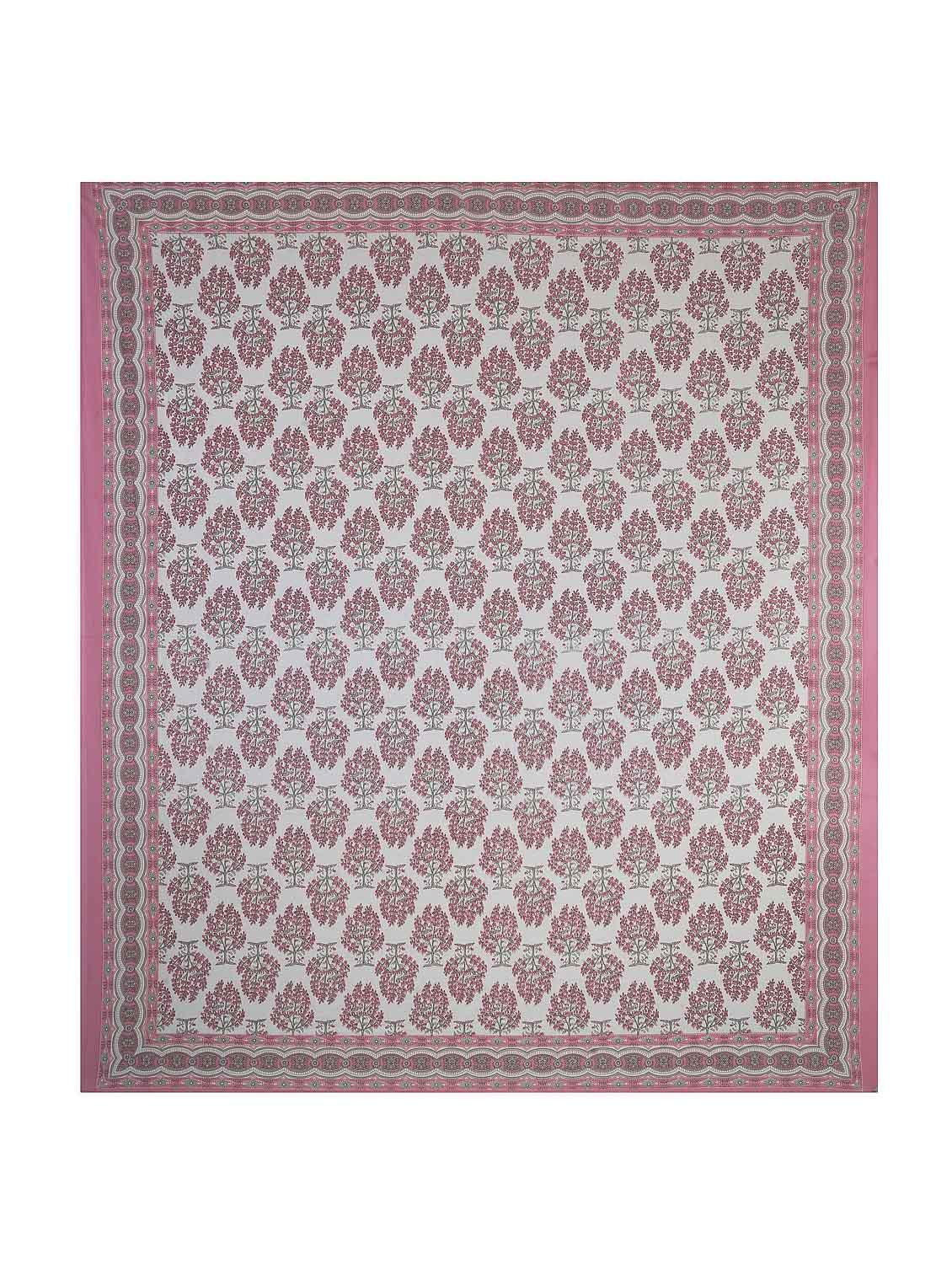 texstylers cotton floral print jaipuri 90 x100 inches queen size bedsheet with 2 pillow covers - 20962786 - Standard Image - 4