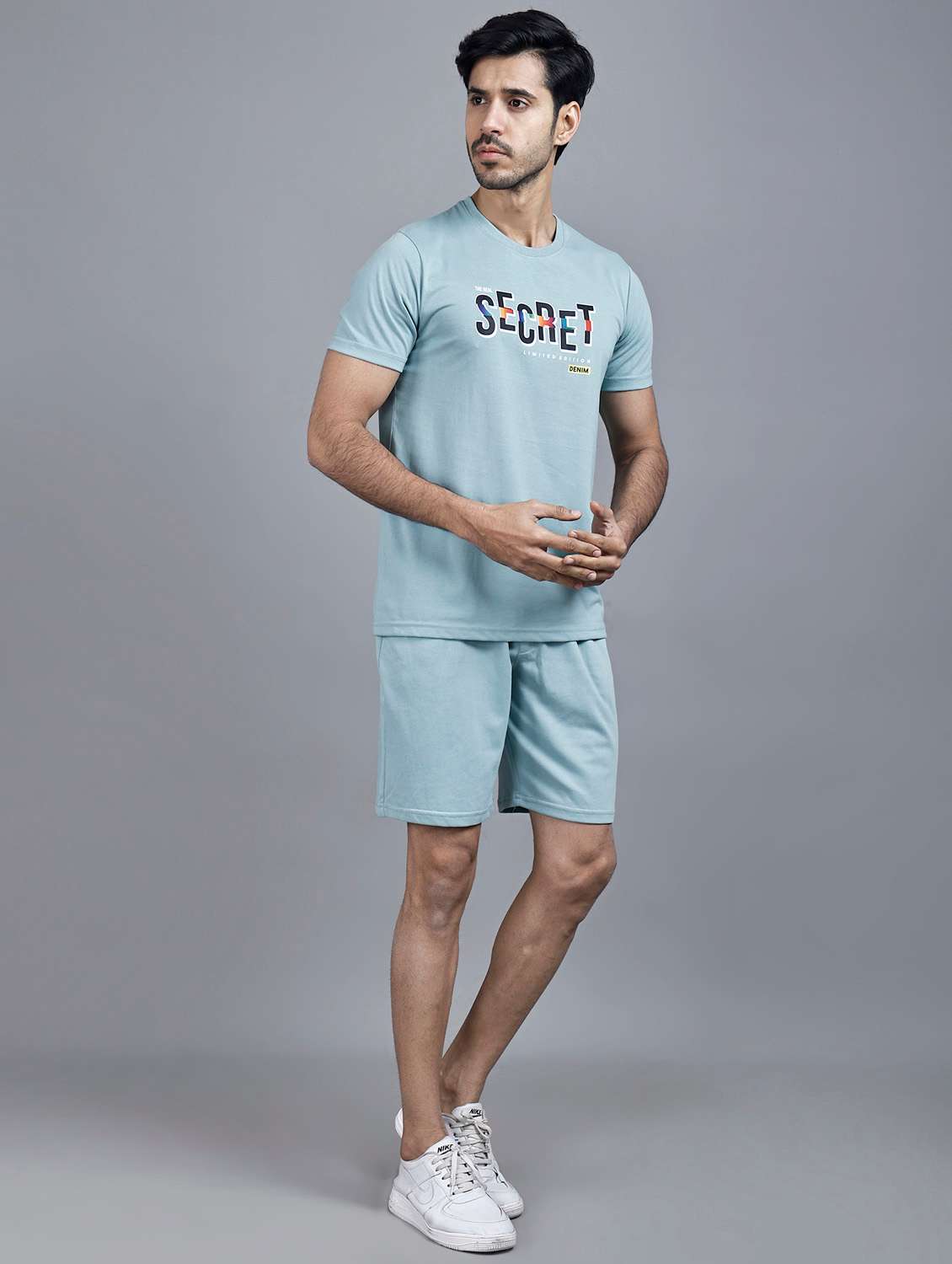 purist blue printed t-shirt & shorts set - 20962804 -  Standard Image - 1
