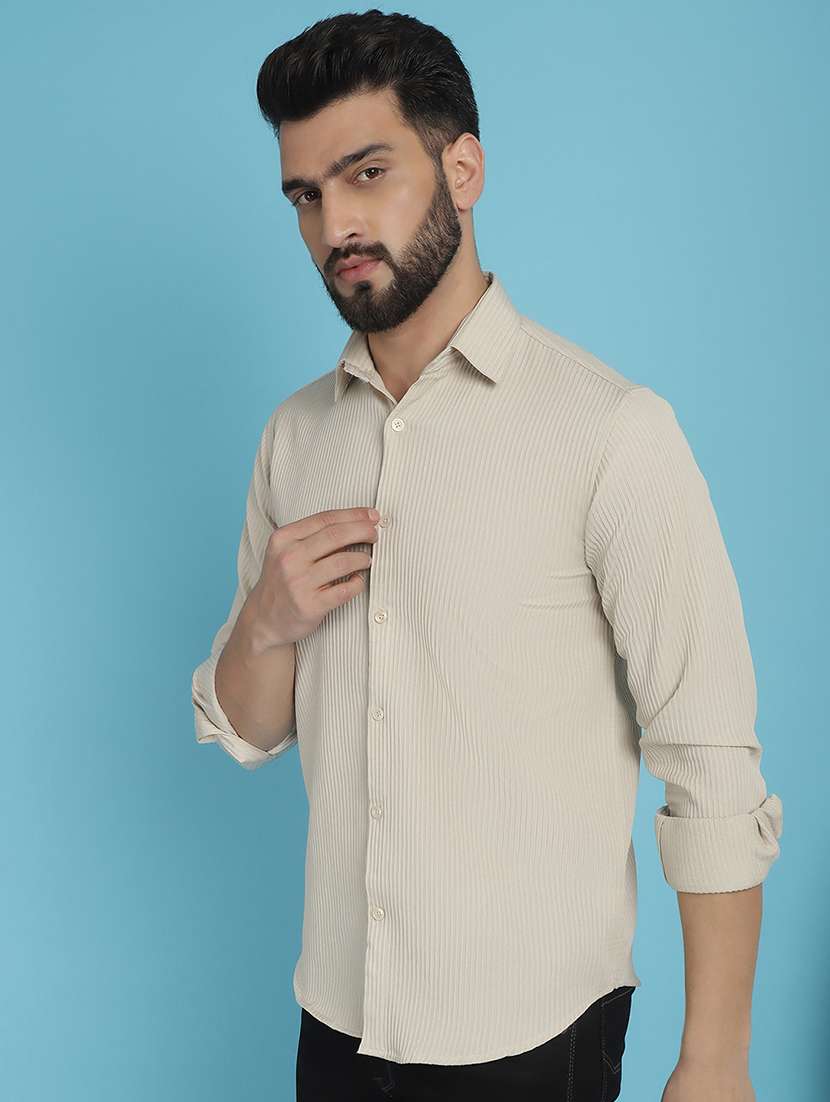 men collared long sleeve casual shirt - 20962809 -  Standard Image - 1