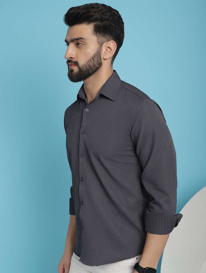 men collared long sleeve casual shirt - 20962811 - Standard Image - 1