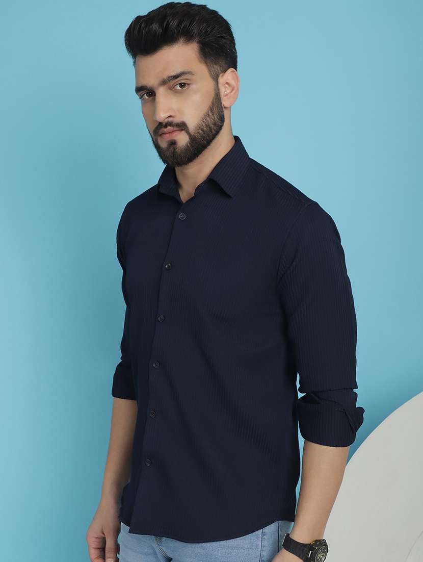 men collared long sleeve casual shirt - 20962812 - Standard Image - 1
