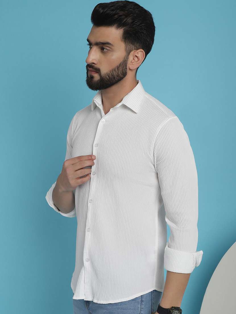 men white stripes casual shirt - 20962815 -  Standard Image - 1