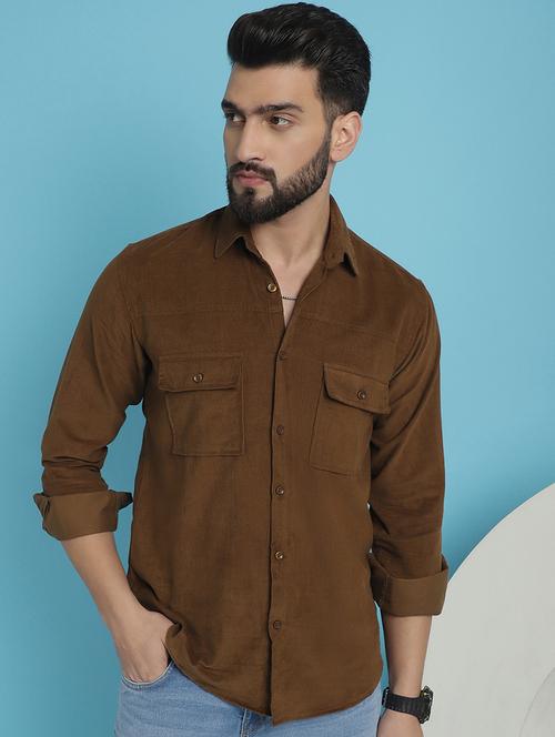 men collared long sleeve casual shirt - 20962819 -  Standard Image - 0