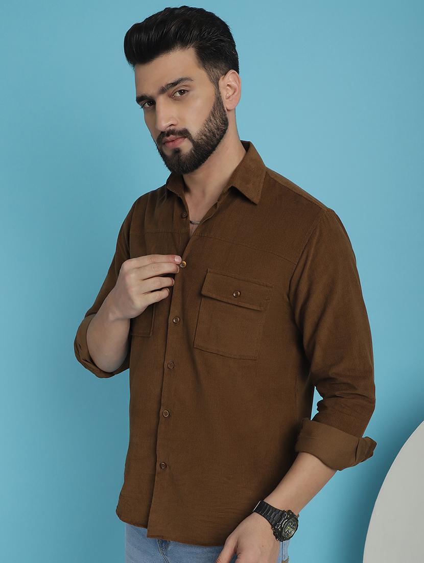 men collared long sleeve casual shirt - 20962819 - Standard Image - 1