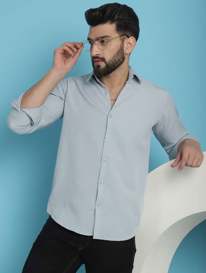 men collared long sleeve casual shirt - 20962828 - Standard Image - 1