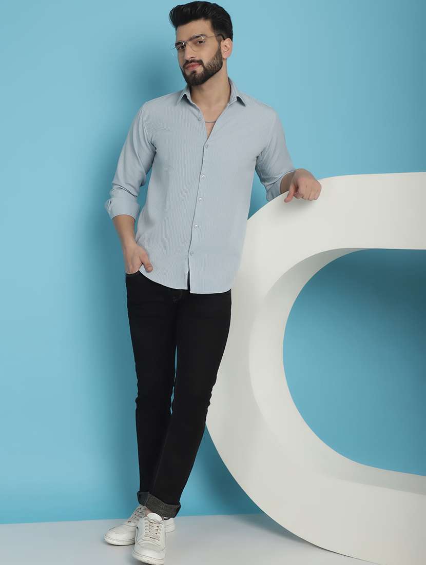 men collared long sleeve casual shirt - 20962828 - Standard Image - 4