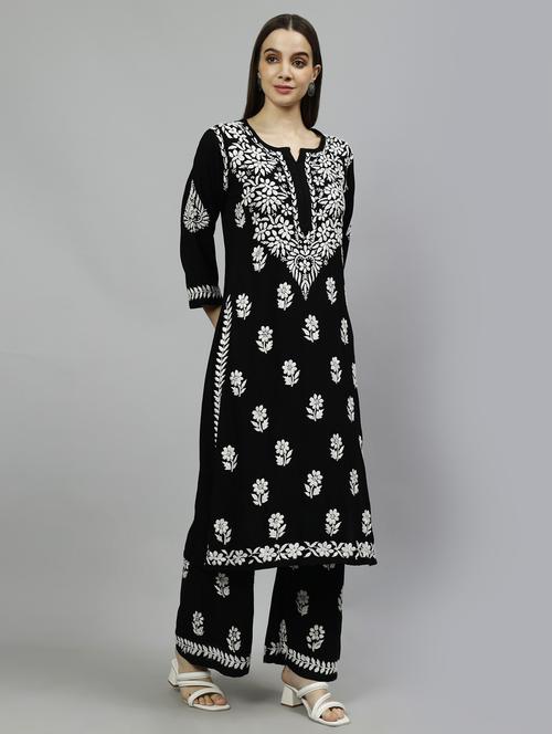 women embroidered kurta palazzo set - 20962952 -  Standard Image - 0