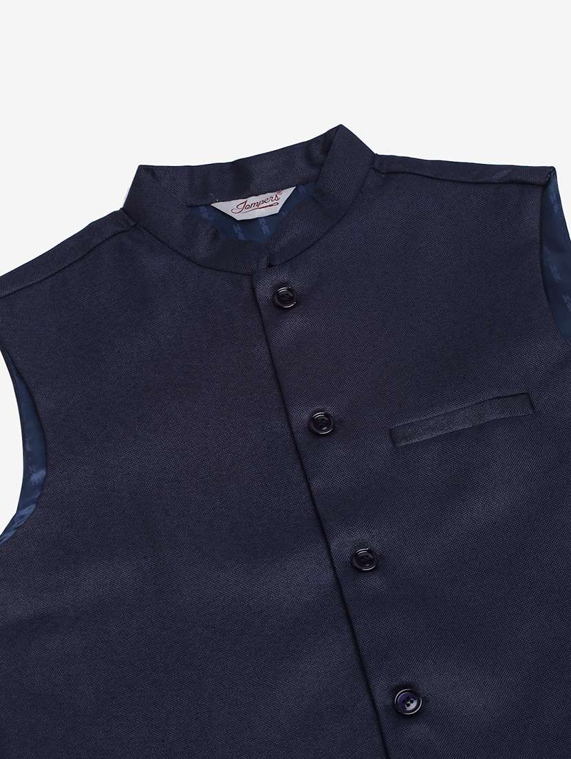 men solid sleeveless regular fit nehru jacket - 20963801 -  Standard Image - 4