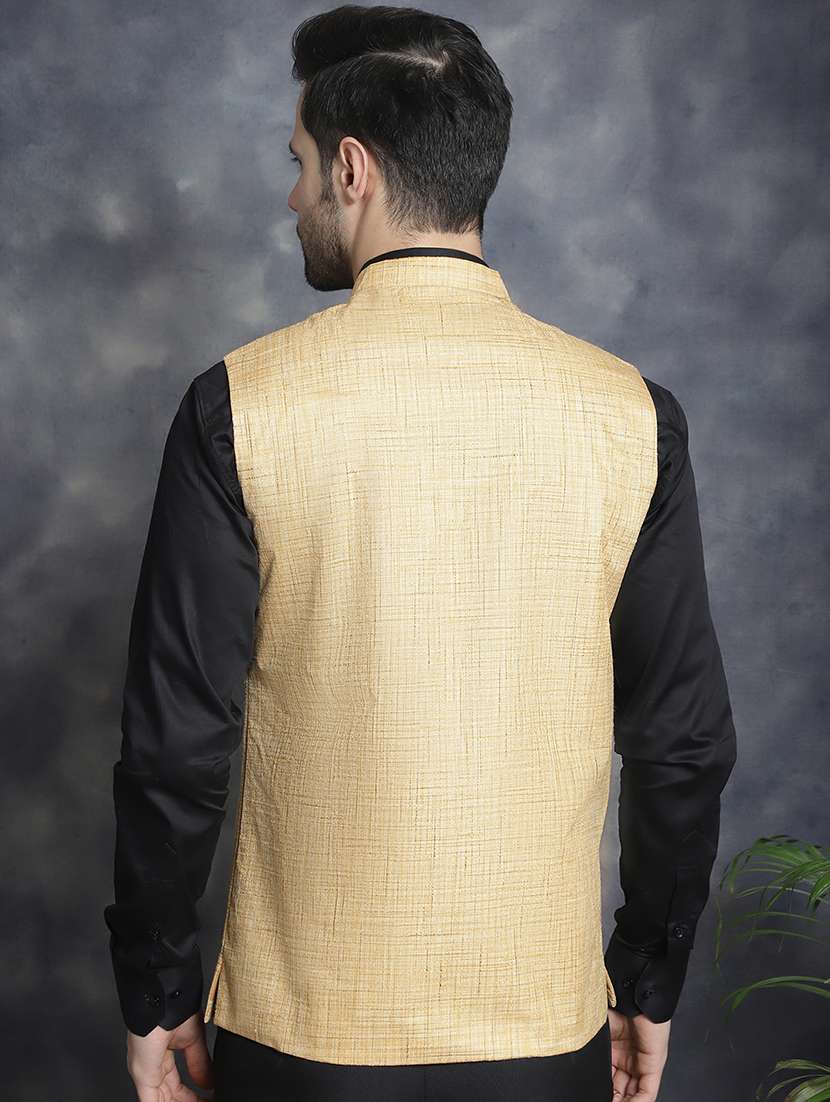 men self design mandarin neck nehru jacket - 20963827 -  Standard Image - 4