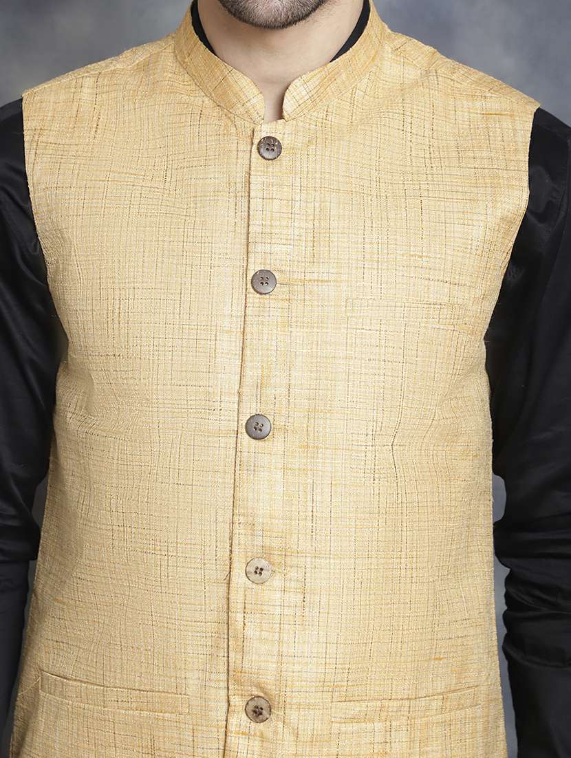 men self design mandarin neck nehru jacket - 20963827 -  Standard Image - 6