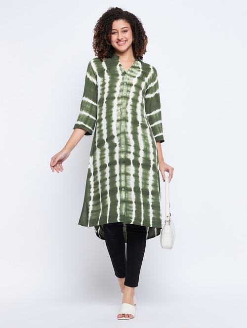 women green tie & dye high-low tunic - 20963845 -  Standard Image - 0