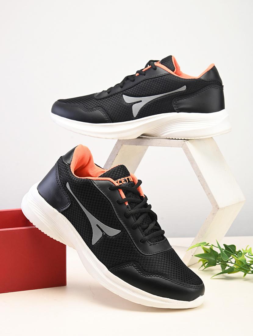 black mesh & synthetic lace up sneakers - 20963858 - Zoom Image - 0