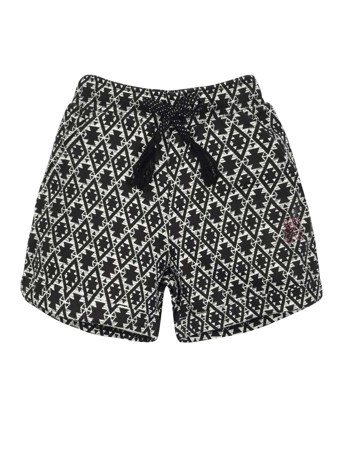 light blue & black printed detailed top & shorts set - 20963867 - Standard Image - 4