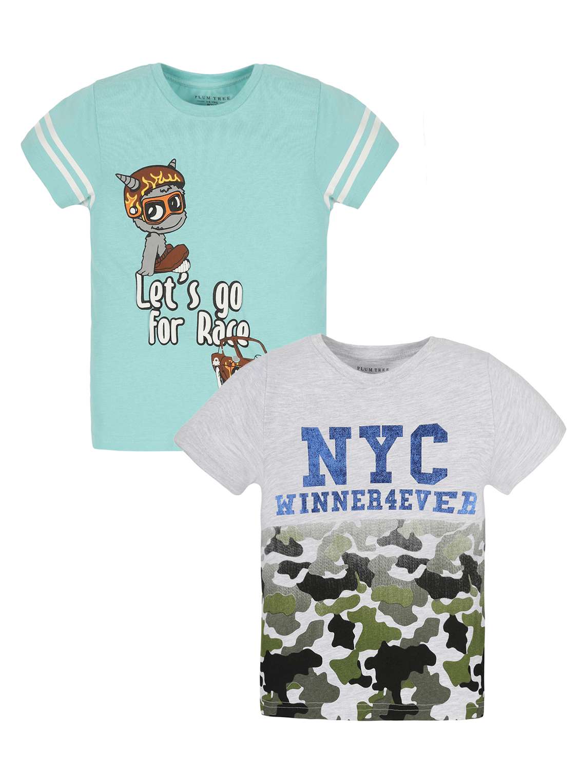 pack of 2 multi coloured printed detailed t-shirt