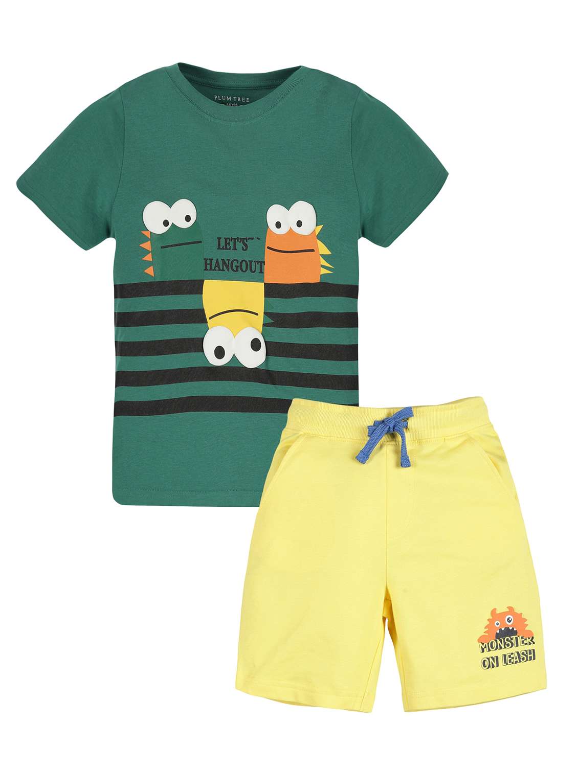boys graphic print cotton twin set