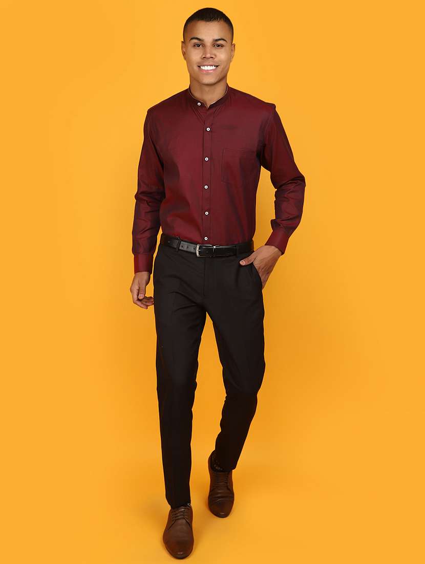 men solid long sleeve formal shirt - 20965377 -  Standard Image - 4