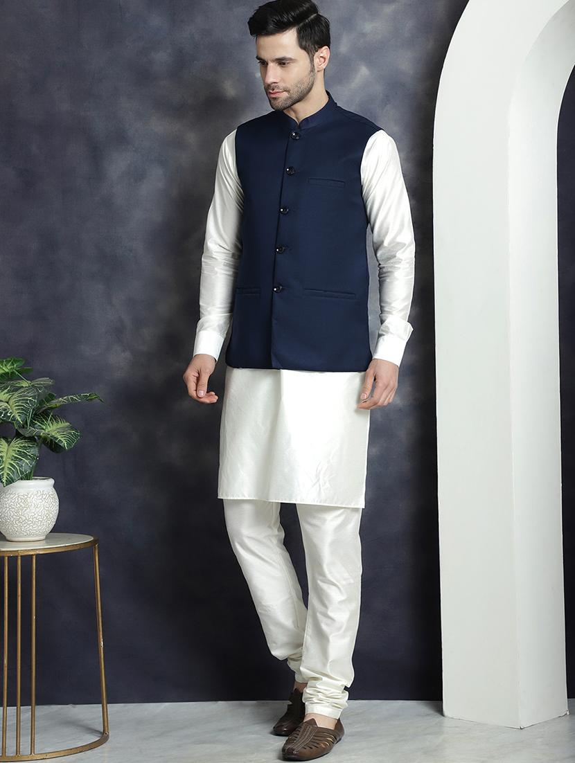 men solid kurta pyjama with jacket - 20965413 - Standard Image - 1