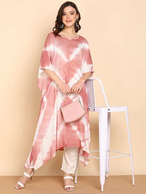 women tie & dye kaftan kurta - 20965500 -  Standard Image - 0