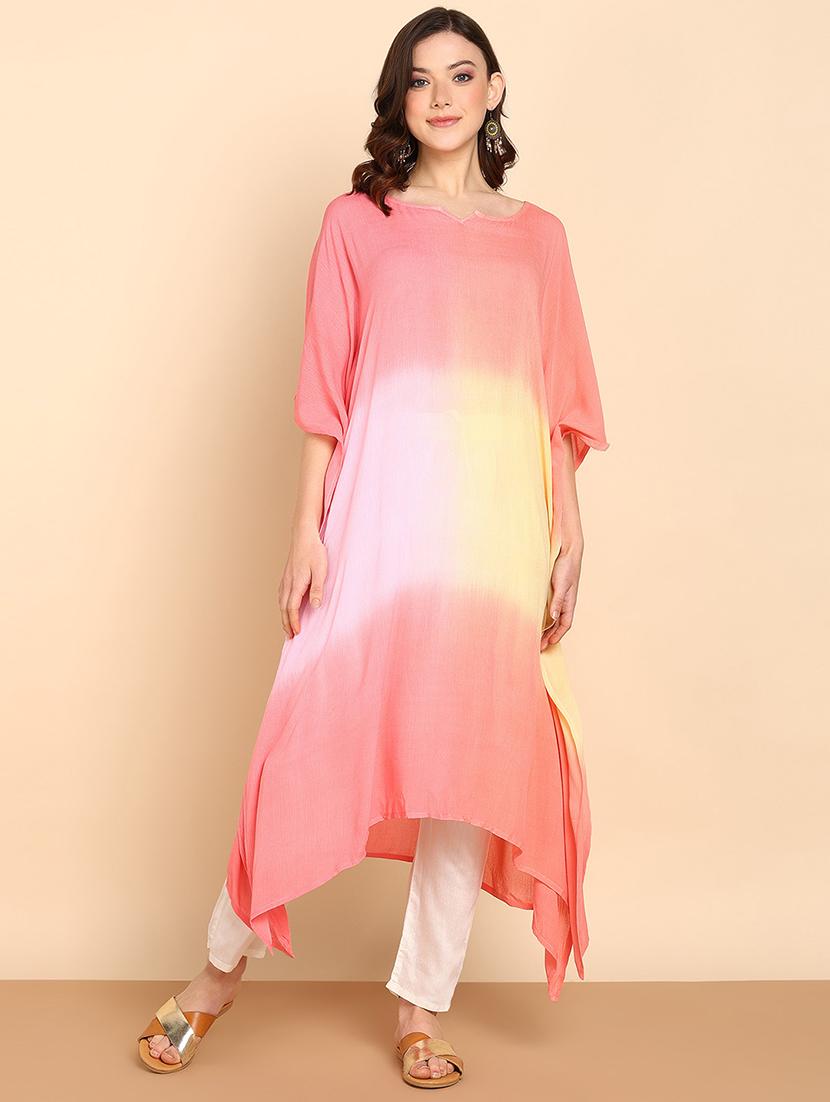 women tie & dye kaftan kurta