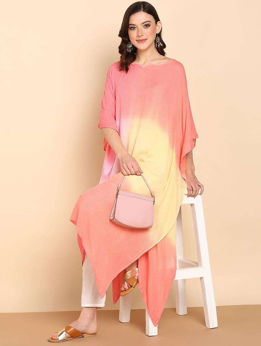 women tie & dye kaftan kurta