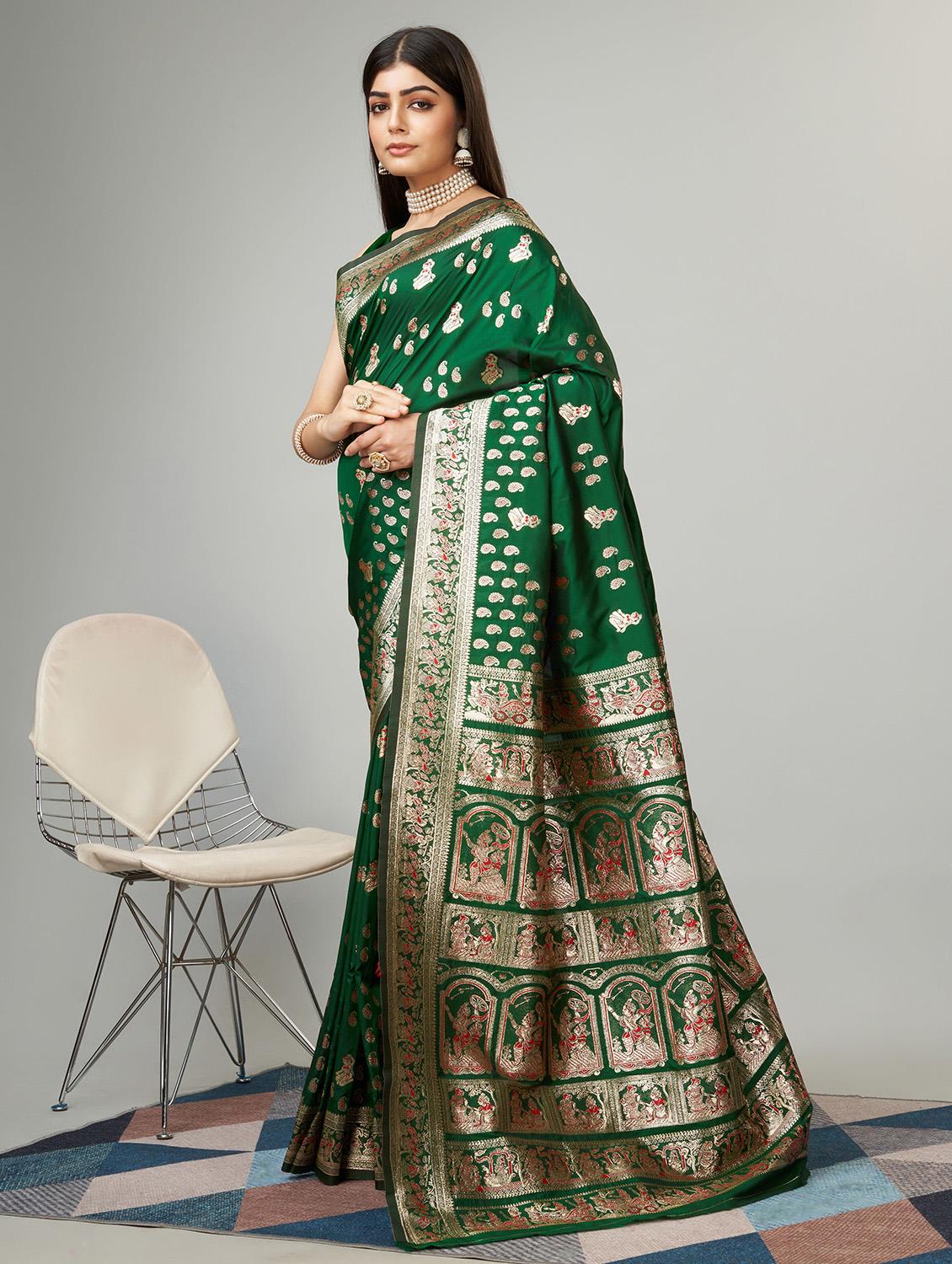 women self design baluchari saree with blouse - 20965630 - Standard Image - 1
