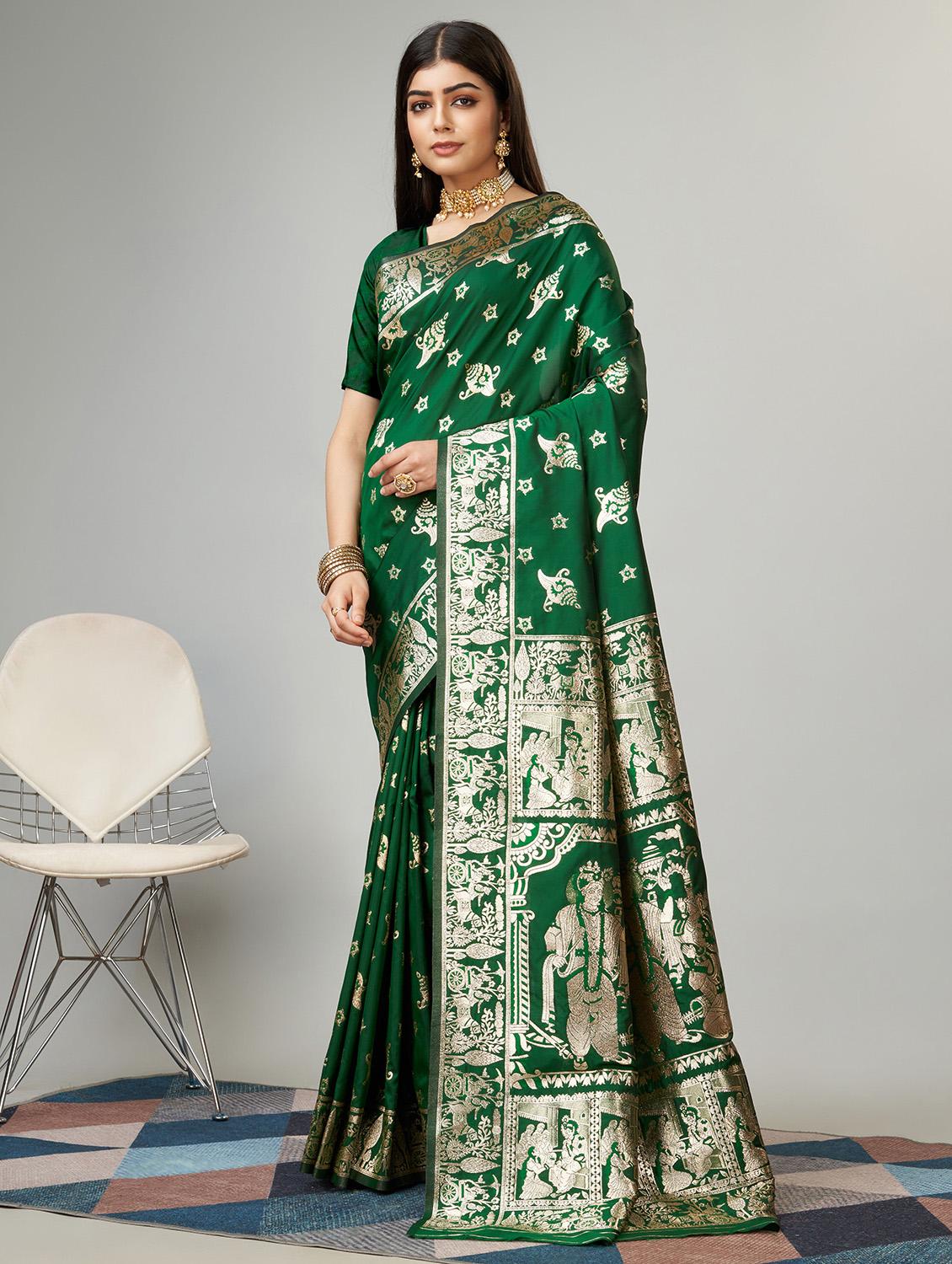 women self design baluchari saree with blouse - 20965633 - Standard Image - 1