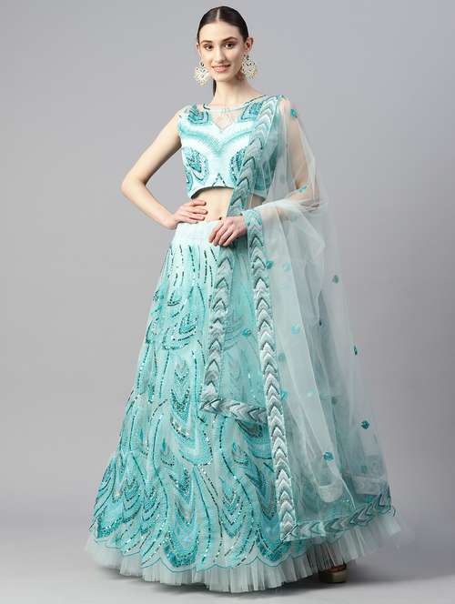 women ai aqua semi-stitched lehenga choli with dupatta - 20965811 -  Standard Image - 0