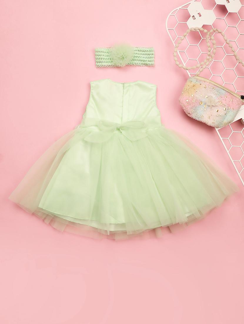 kids green sequins detailed frock - 20965851 -  Standard Image - 1
