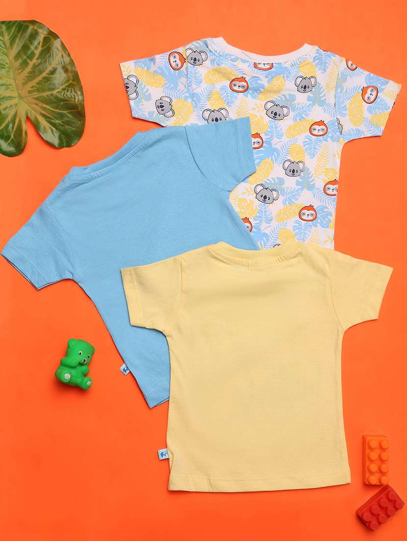 kids pack of 3 cotton t-shirt - 20965870 -  Standard Image - 1