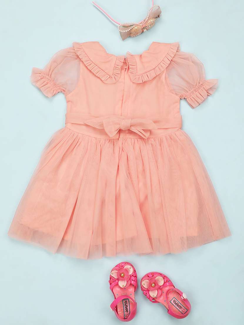 kids orange embroidered detailed frock - 20965913 -  Standard Image - 1