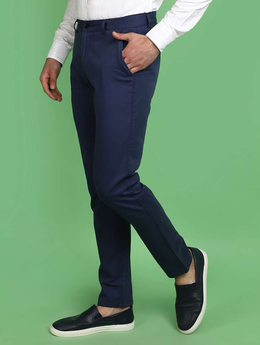 men solid full length chinos  - 20965935 -  Standard Image - 1