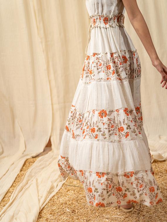 off white printed detailed maxi dress - 20966086 - Standard Image - 4