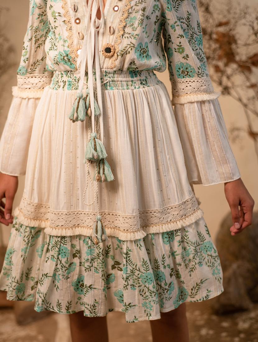 women white v neck fit & flare dress - 20966107 - Standard Image - 4