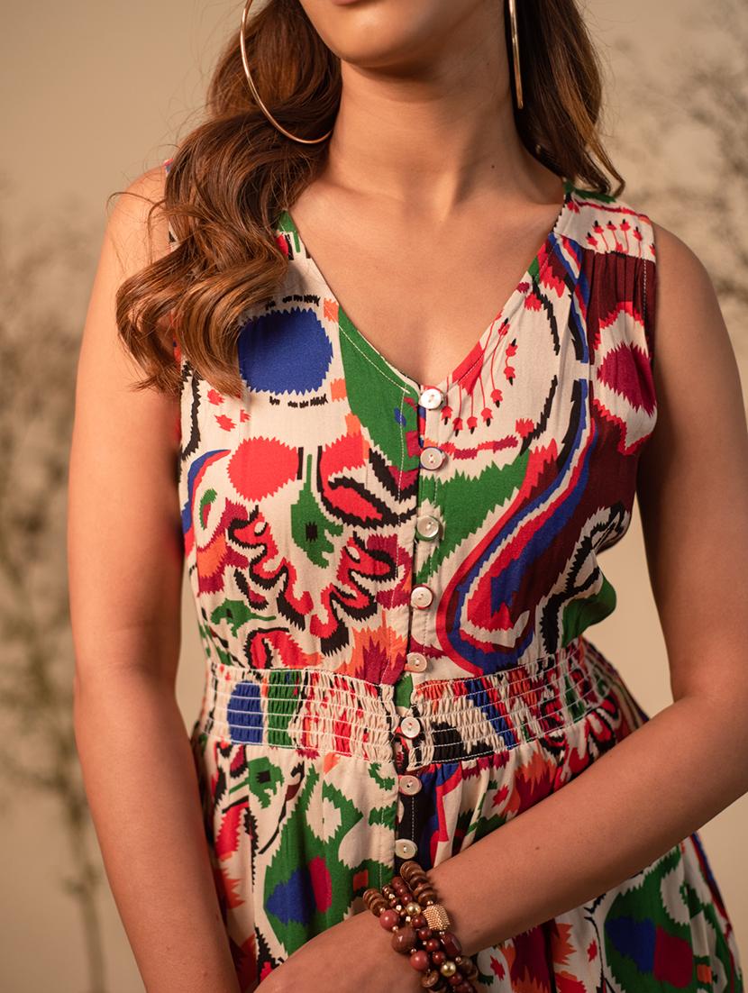 multi coloured printed detailed maxi dress - 20966121 - Standard Image - 4