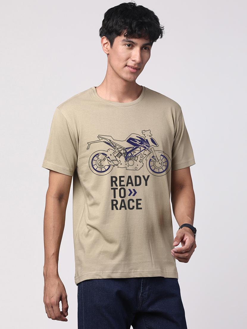 men round neck front print t-shirt - 20966263 - Standard Image - 1